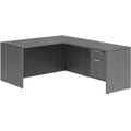 Classic L-Shape Desk 72" x 66" with Box/File Pedestal - Newport Grey