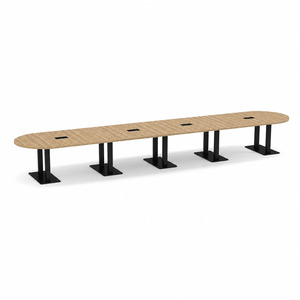 PALRT3240N - 20 ft. Classic Racetrack Conference Table with Black Palmer Base