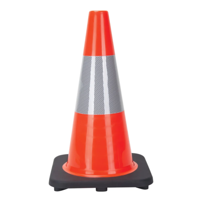 Traffic Cone - 18" - Orange -, 6" Reflective Collar