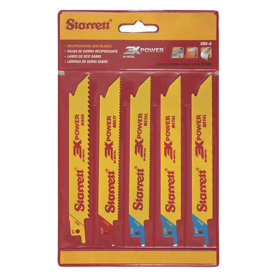 STARRETT SB6-A 3X POWER 6'' Reciprocating saw assortment kit
