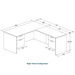 CLALD1039- Classic L-Shape Desk 66" W x 30" D with 47" Return and 2 Box/File Pedestals- Maple
