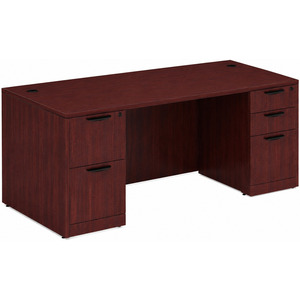 CLASD1032- Classic Desk 71" W x 36" D with Two Full Pedestals- Mahogany