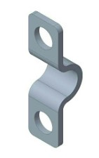 14.2MM X 46.7MM CTR TO CTR X 19.05MM W X 3MM THK 11.5MM HOLE DIA PIPE CLIP SINGLE LOW CARBON STEEL ZINC YELLOW PER PRINT
