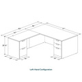 Classic L-Shape Desk 83" X 71" with 2 Full Pedestals - Cherry
