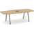 8' Signature Boat Shape Conference Table - Aspen Top, Silver Metal Legs