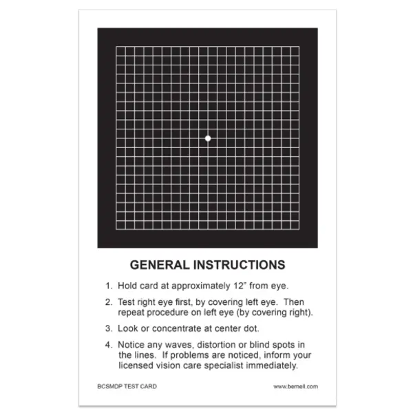 Amsler Grid Pad of 50  Black back/white lines  BCSMDP
