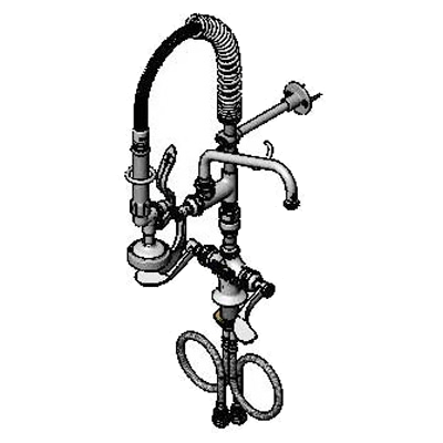 T&S Brass MPZ-2DWV-08-CR Easyinstall Mini Pre-Rinse Units Deck Mount
