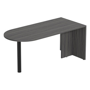 PL131 BULLET DESK w/POST - Coastal Grey & Black