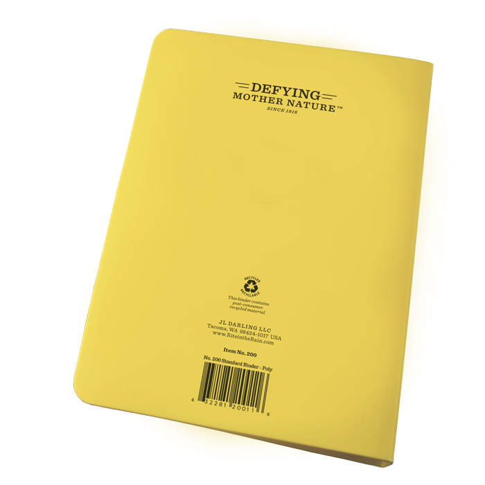 rite in the rain no 200 yellow ring binder 1 2 inch capacity