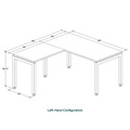 Elements L-Shape Desk 66" x 60" x 30"D - Espresso with Silver Legs