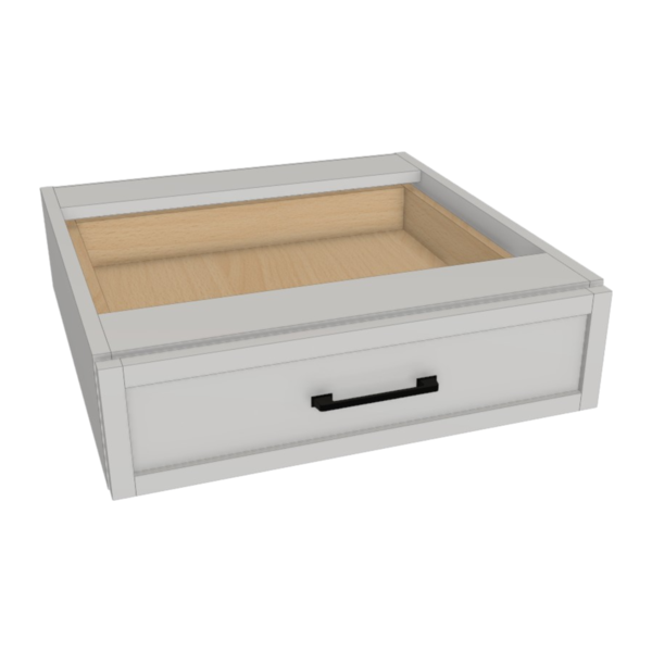 Fresno Pure White Box  Vanity Knee Drawer Kit - 24"W x 21"D x 7 1/4"H