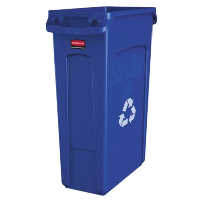 Slim Jim® Recycling Container - Vented - 23 Gallon - Blue
