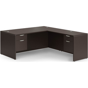 CLALD2047- Classic L-Shape Desk 71" W x 36" D with 42" Return and 2 Box/File Pedestals- Espresso