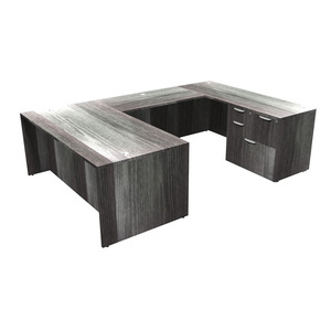 CLAUD1004 Executive U-Shape Typical 71" X 107" Desk- Newport Grey