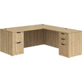 Classic L-Shape Desk 83" X 71" with 2 Full Pedestals - Aspen