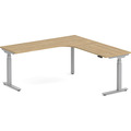 Enhance Electric Height-Adjustable L-Shape Desk with Right Radiused Corner 72" X 72" - Aspen with Silver Base