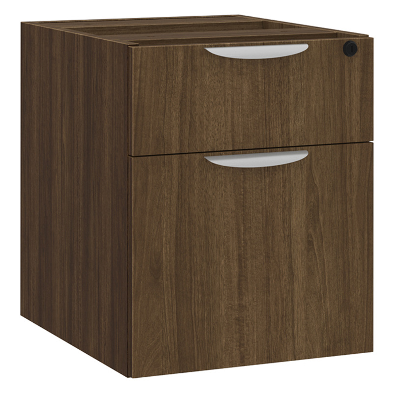 PL108 BOX/FILE HANGING PEDESTAL - Modern Walnut