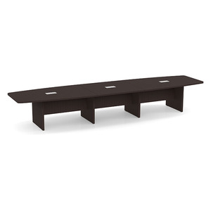 16ft Boat Shape, slab base Conference Table: ESPRESSO 