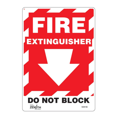 Fire Extinguisher Do Not Block Sign - 7" x 10" - Vinyl - English