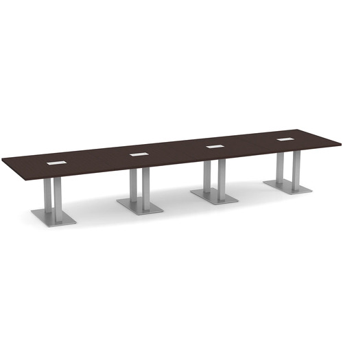 Classic Conference Table 16 Ft with Palmer Brushed Double Base - Espresso