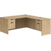 CLALD1035- Classic L-Shape Desk 60" W x 30" D with 47" Return and 2 Box/File Pedestals- Aspen