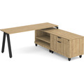 Signature L-Shape Desk 71" x 72" - Aspen with Black Legs