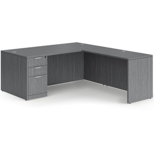 CLALD1046- Classic L-Shape Desk 71" W x 36" D with 47" Return and Box/Box/File Pedestal- Newport Gray