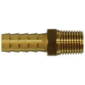 Rigid Adapter, 1/8-in Hose x 1/8-in Male NPTF, Brass