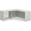 Classic L-Shape Workstation 66" x 66" with Left Hand Return and Box/File Pedestal - Silver Birch