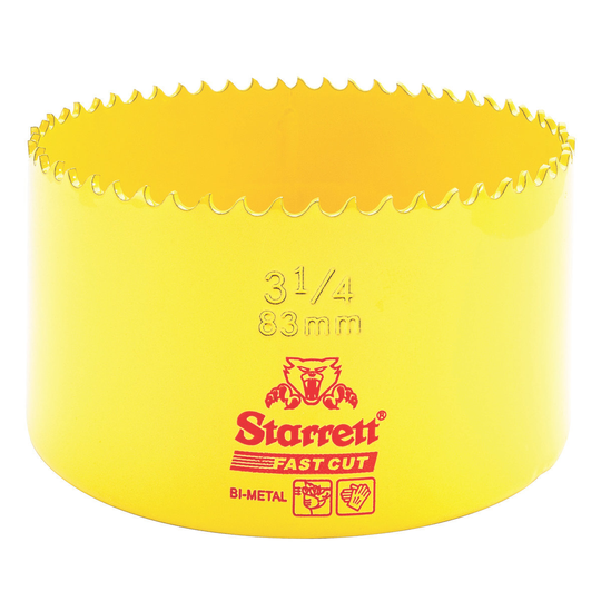 STARRETT FCH0314-G 3-1/4'' (83mm) Fast Cut Straight Pitch Bi-Metal Hole Saw