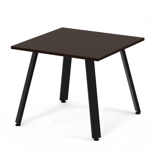 Signature Square Meeting Table 36"- Espresso with Black Metal Legs