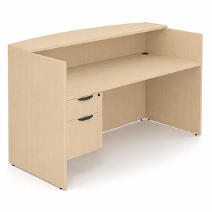 CLASD1052NMAPMAP, 71"x30" Reception Station with Laminate Transaction Top - Maple