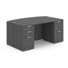 PL187 66" BOW FRONT DESK SHELL- COASTAL GRAY