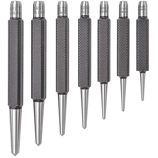 STARRETT S264WB Center Punch, Set Of 7 (A,B,C,D,E,F,G)