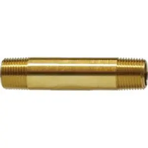 Long Nipple, 1/8 in MNPT x 1/8 in MNPT, 3-1/2 in, Brass