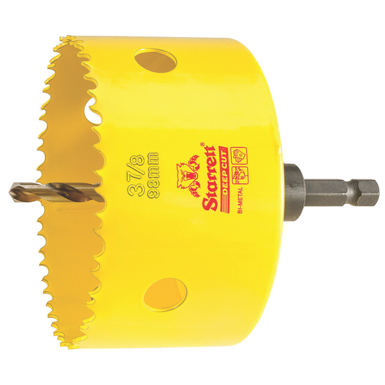 STARRETT ADCH0378 3-7/8'' (98mm) NVP Deep Cut Bi-Metal Hole Saw with Arbor