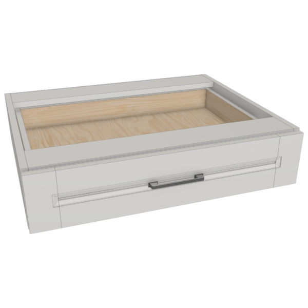 Vail Pure White Box  Vanity Knee Drawer Kit - 24"W x 21"D x 7 1/4"H