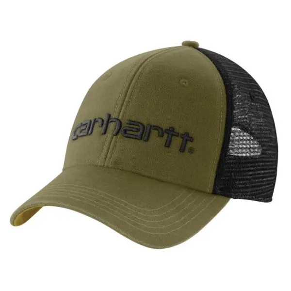 CARHARTT 101195 - Canvas Mesh-Back Logo Graphic Cap - Dark Bronzed Green