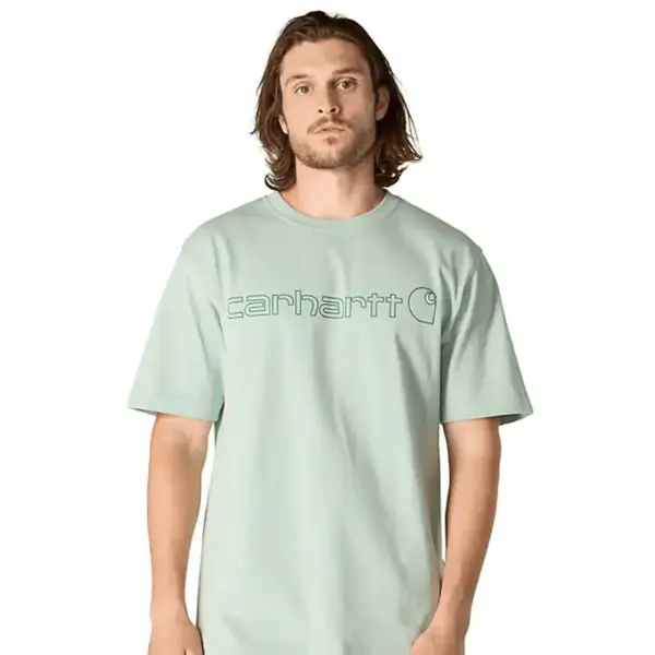 30% OFF - CARHARTT K195 - Loose Fit Heavyweight Short Sleeve Logo Graphic T-Shirt - Seabrook