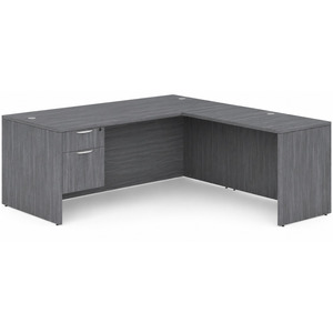 CLALD1045- Classic L-Shape Desk 71" W x 36" D with 47" Return and Box/File Pedestal- Coastal Gray