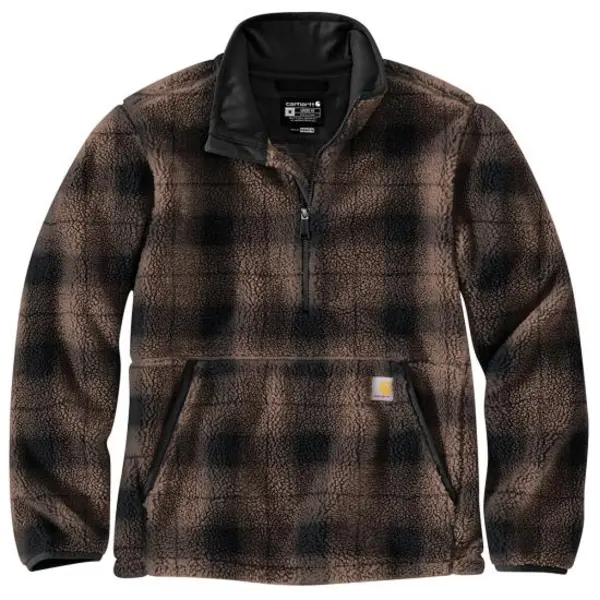 CARHARTT 106443 - Men's Loose Fit Fleece Pullover - Sepia Ombre Plaid