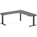 Enhance Electric Height-Adjustable L-Shape Desk with Right Radiused Corner 72" X 72" - Newport Grey with Black Base