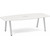 8' Signature Boat Shape Conference Table - White Top, Silver Metal Legs