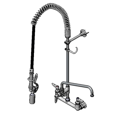T&S Brass B-0133-12CRBCF1 Pre-Rinse Unit 8" Wall Mount