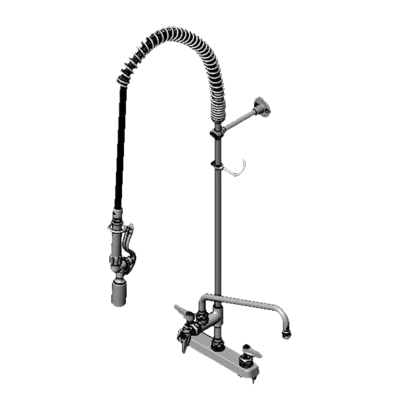 T&S Brass B-5120-12-BJ EasyInstall Workboard Pre-Rinse Unit Deck Mount Mixing Faucet