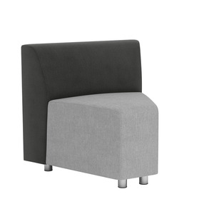 9785 MODULE CORNER CHAIR-  CHARCOAL BACK, GRAY SEAT