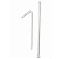 7.75" WHITE FLEX STRAW, WRAPPED, 10000/CS E161001W