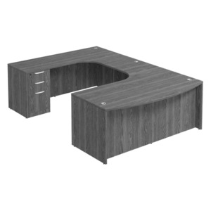 CLAUD1013 Left Executive Bowfront 71" X 120" Desk- Newport Grey