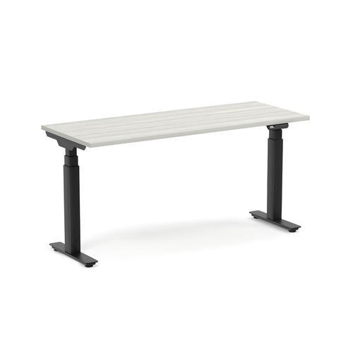 Enhance Electric Height-Adjustable Desk 24" X 60" - Silver Birch with Black Base