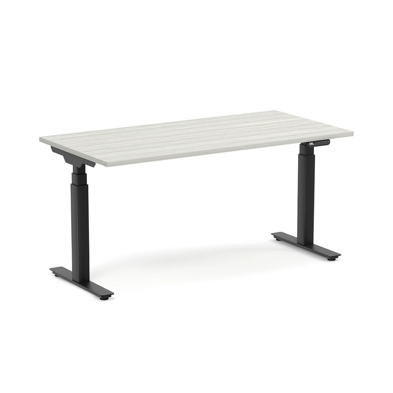 Enhance Electric Height-Adjustable Desk 30" X 60" - Silver Birch with Black Base